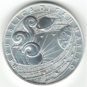 Аверс монеты Сан-Марино, 5 евро, 2009, Международный год астрономии
