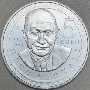 Реверс монеты Сан-Марино, 5 евро, 2014, 100 лет со дня рождения Джино Бартали