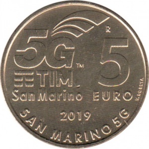 Реверс монеты Сан-Марино, 5 евро, 2019, Сан-Марино 5G