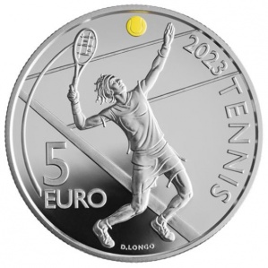 Реверс монеты Сан-Марино, 5 евро, 2023, Теннисный турнир San Marino Open 2023