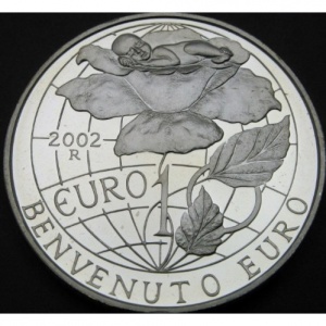Реверс монеты Сан-Марино, 10 евро, 2002, Введение Евро