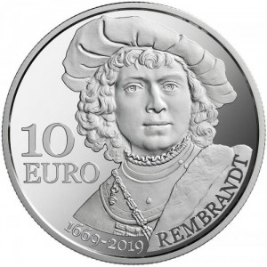 Реверс монеты Сан-Марино, 10 евро, 2019, 350 лет со дня смерти Рембрандта