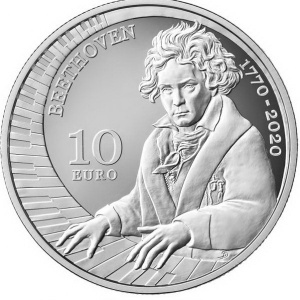 Реверс монеты Сан-Марино, 10 евро, 2020, 250 лет со дня рождения Людвига ван Бетховена
