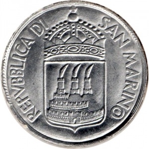 Аверс монеты Сан-Марино, 1 лира, 1973
