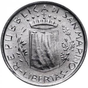 Аверс монеты Сан-Марино, 1 лира, 1981, Мир