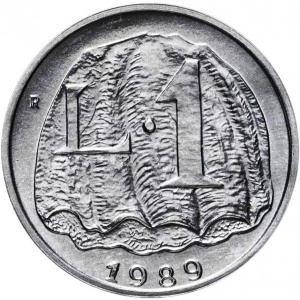 Реверс монеты Сан-Марино, 1 лира, 1989, Шестнадцать веков истории