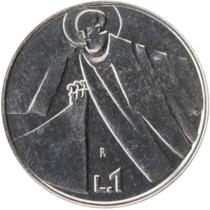 Реверс монеты Сан-Марино, 1 лира, 1990, Шестнадцать веков истории