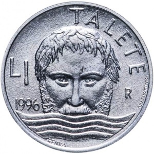Реверс монеты Сан-Марино, 1 лира, 1996