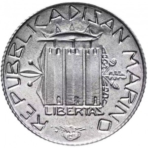 Аверс монеты Сан-Марино, 2 лиры, 1985, Борьба с наркотиками
