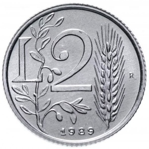 Реверс монеты Сан-Марино, 2 лиры, 1989, Шестнадцать веков истории