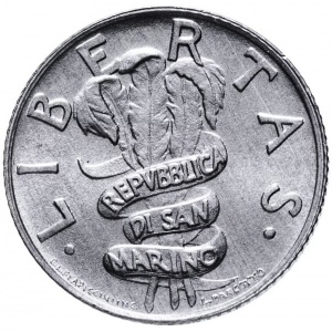 Аверс монеты Сан-Марино, 2 лиры, 1995