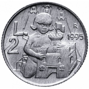 Реверс монеты Сан-Марино, 2 лиры, 1995