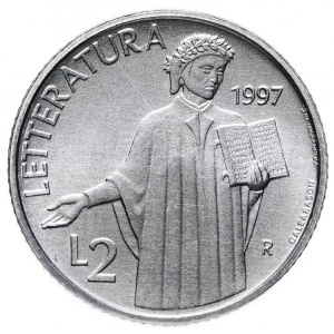 Реверс монеты Сан-Марино, 2 лиры, 1997