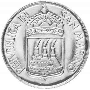 Аверс монеты Сан-Марино, 5 лир, 1973