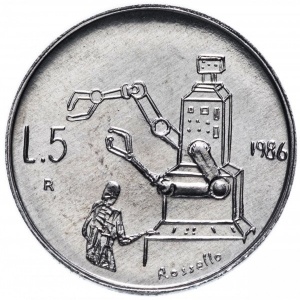 Реверс монеты Сан-Марино, 5 лир, 1986, Эволюция технологий