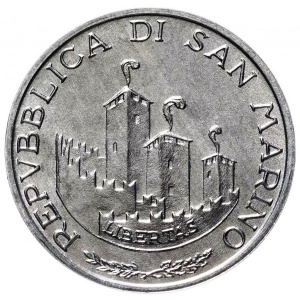 Аверс монеты Сан-Марино, 5 лир, 1993