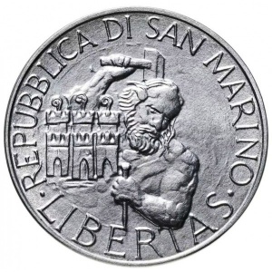 Аверс монеты Сан-Марино, 5 лир, 1994