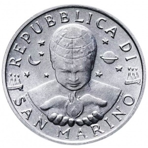 Аверс монеты Сан-Марино, 5 лир, 1997