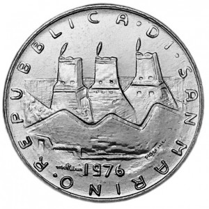 Аверс монеты Сан-Марино, 10 лир, 1976, Республика