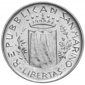 Аверс монеты Сан-Марино, 10 лир, 1981, Мир