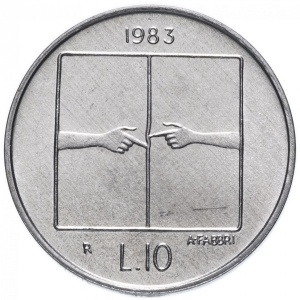 Реверс монеты Сан-Марино, 10 лир, 1983, Ядерная угроза
