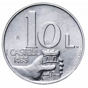 Реверс монеты Сан-Марино, 10 лир, 1991