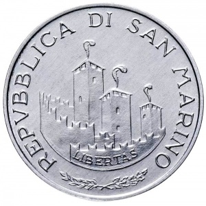 Аверс монеты Сан-Марино, 10 лир, 1993