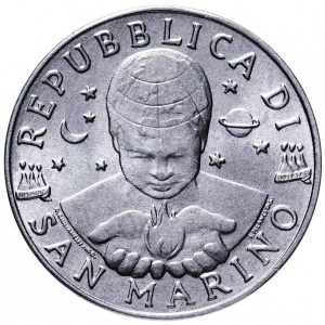 Аверс монеты Сан-Марино, 10 лир, 1997