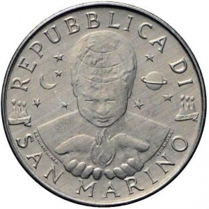 Аверс монеты Сан-Марино, 10 лир, 1998