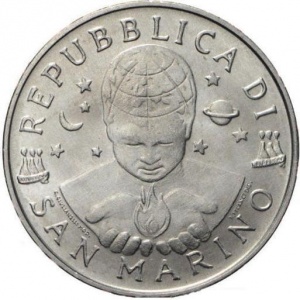 Аверс монеты Сан-Марино, 10 лир, 1999