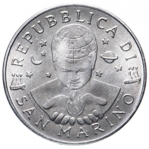 Аверс монеты Сан-Марино, 10 лир, 2000