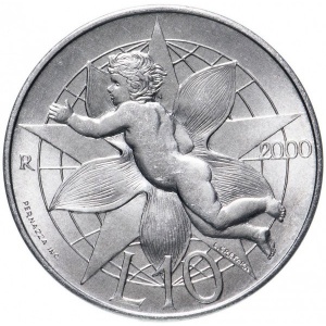 Реверс монеты Сан-Марино, 10 лир, 2000