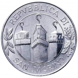 Аверс монеты Сан-Марино, 10 лир, 2001