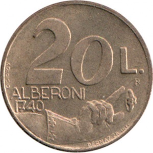 Реверс монеты Сан-Марино, 20 лир, 1991