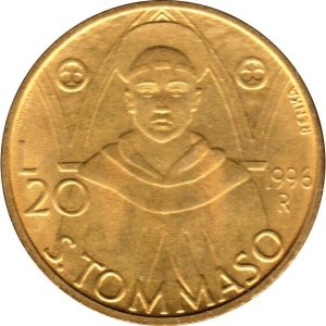 Реверс монеты Сан-Марино, 20 лир, 1996