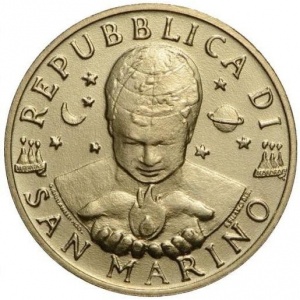 Аверс монеты Сан-Марино, 20 лир, 1998