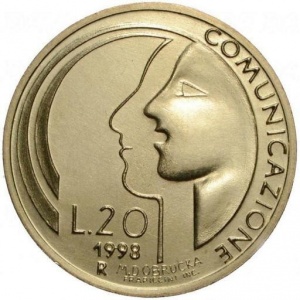 Реверс монеты Сан-Марино, 20 лир, 1998