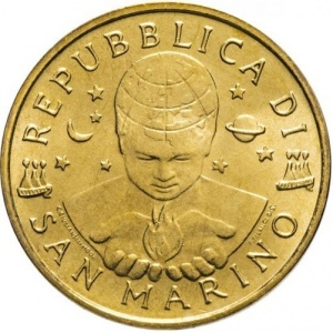 Аверс монеты Сан-Марино, 20 лир, 2000