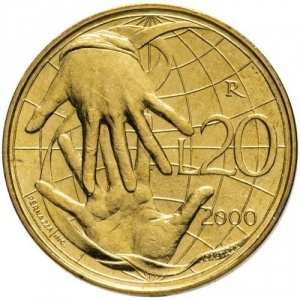 Реверс монеты Сан-Марино, 20 лир, 2000