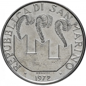 Аверс монеты Сан-Марино, 50 лир, 1972