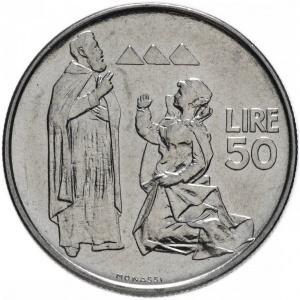 Реверс монеты Сан-Марино, 50 лир, 1972