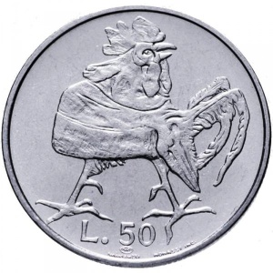Реверс монеты Сан-Марино, 50 лир, 1974
