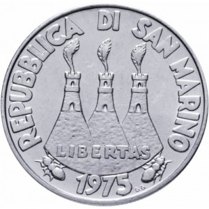 Аверс монеты Сан-Марино, 50 лир, 1975, Любовь у животных