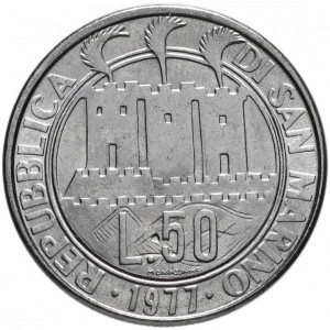 Аверс монеты Сан-Марино, 50 лир, 1977, Экология