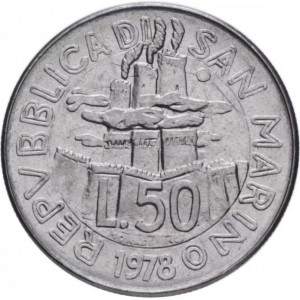 Аверс монеты Сан-Марино, 50 лир, 1978, Работа