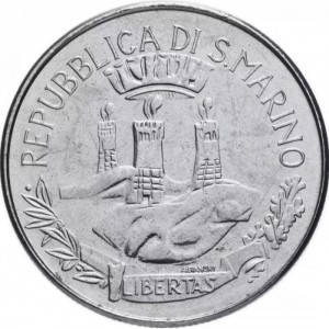 Аверс монеты Сан-Марино, 50 лир, 1982, Социальные достижения