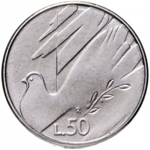 Реверс монеты Сан-Марино, 50 лир, 1990, Шестнадцать веков истории
