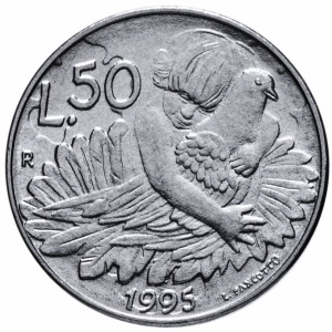 Реверс монеты Сан-Марино, 50 лир, 1995