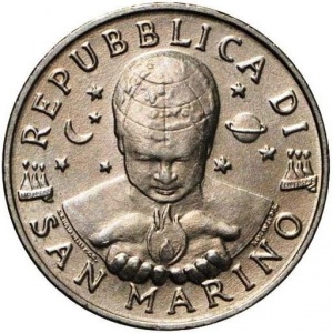 Аверс монеты Сан-Марино, 50 лир, 1998