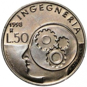Реверс монеты Сан-Марино, 50 лир, 1998